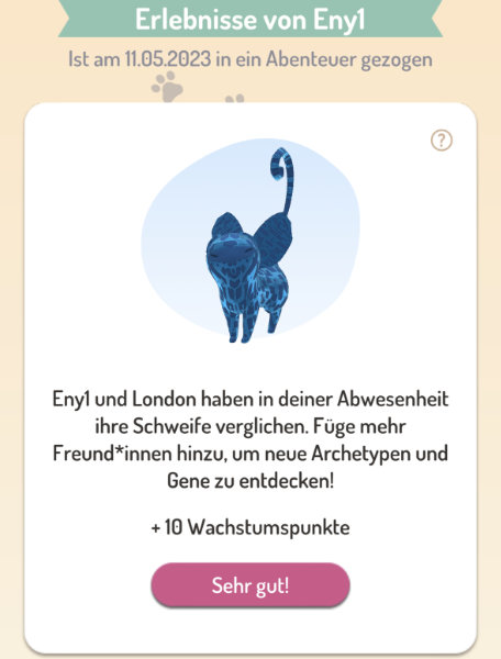 Erlebnisse meines Peridots - Schwanzvergleich